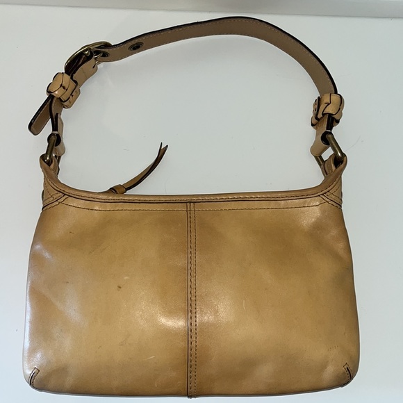 Vintage Coach Cowhide Leather Bleeker Tattersall Hobo Bag Blonde/Tan - Picture 2 of 16